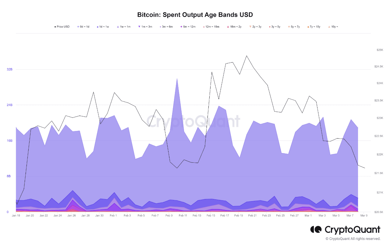 Bitcoin Spent Output Age Bands